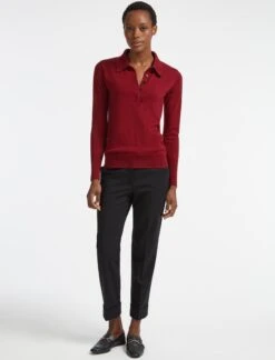 Josie Wool Collared Jumper - Dark Red -The Modern Femme Sales RSHT K24 JOSIE DARK RED LS 28139 a1326f4a 2954 48ca bc5b 6249b4a322a5