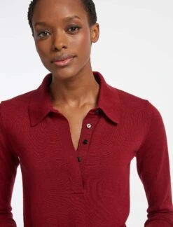 Josie Wool Collared Jumper - Dark Red -The Modern Femme Sales RSHT K24 JOSIE DARK RED LS 28168 d057b9ac dbd1 4391 85d7 4335615c0edc