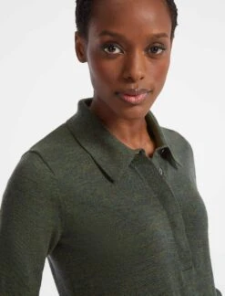 Josie Wool Collared Jumper - Khaki -The Modern Femme Sales RSHT K24 JOSIE KHAKI LS 29094