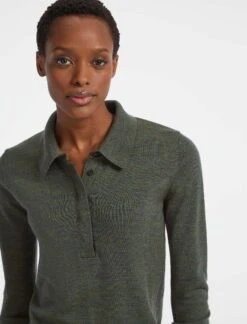 Josie Wool Collared Jumper - Khaki -The Modern Femme Sales RSHT K24 JOSIE KHAKI LS 29098