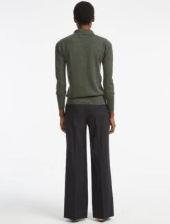 Josie Wool Collared Jumper - Khaki -The Modern Femme Sales RSHT K24 JOSIE KHAKI LS 29101