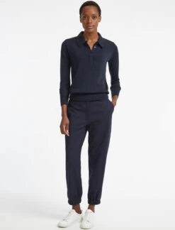 Josie Wool Collared Jumper - Navy -The Modern Femme Sales RSHT K24 JOSIE NAVY LS 29518