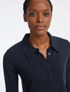Josie Wool Collared Jumper - Navy -The Modern Femme Sales RSHT K24 JOSIE NAVY LS 29543