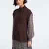 Janice Wool Funnel Neck Sleeveless Jumper - Russet Brown -The Modern Femme Sales RSHT K25 JANICE RUSSETTBROWN LS 25636