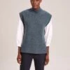 Janice Wool Funnel Neck Sleeveless Jumper - Slate Blue -The Modern Femme Sales RSHT K25 JANICE SLATEBLUE LS 41673