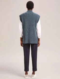 Janice Wool Funnel Neck Sleeveless Jumper - Slate Blue -The Modern Femme Sales RSHT K25 JANICE SLATEBLUE LS 41727