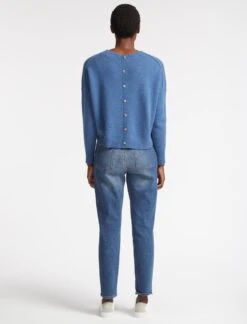 Lainey Cashmere Jumper - Mid Blue -The Modern Femme Sales RSHT K43 LAINEY MIDBLUE LS 3355