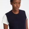 Janie Wool Round Neck Sleeveless Jumper - Navy -The Modern Femme Sales RSHT K57 JANIE NAVY LS 4484