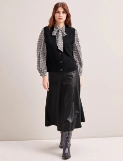 Aubrey Shirt - Ecru Black Trellis Print -The Modern Femme Sales RSHT K69 MERYL BLACK LS 0744 71b1fbc2 a82c 4126 a902 00527bfd4f8f