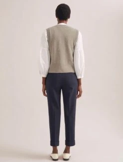 Meryl Wool V Neck Waistcoat - Taupe -The Modern Femme Sales RSHT K69 MERYL TAUPE TR77 CLEMENT NAVY S72 ELLA WHITE 1722