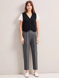 Wesley Cashmere Blend V Neck Waistcoat - Black -The Modern Femme Sales RSHT K82 WESLEY BLACK LS 0225