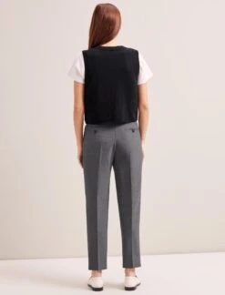 Wesley Cashmere Blend V Neck Waistcoat - Black -The Modern Femme Sales RSHT K82 WESLEY BLACK LS 0274