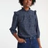 Sybil Cotton Shirt - Navy Crimson White Check -The Modern Femme Sales RSHT S51 SYBIL NAVY CRIMSON WHITECHECK LS 19163