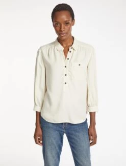 Kelsey Shirt - Cream -The Modern Femme Sales RSHT S63 KELSEY CREAM LS 1316