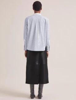Sefton Organic Cotton Shirt - Blue White Stripe -The Modern Femme Sales RSHT S75 SEFTON BLUEWHITESTRIPE LS 1362