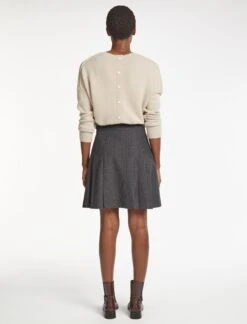Celina Wool Short Skirt - Charcoal Navy Black Check -The Modern Femme Sales RSHT SK153 CELINA CHARCOALNAVYBLACKCHECK LS 573