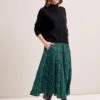 Sawyer Cotton Maxi Skirt - Green Bramble Print -The Modern Femme Sales RSHT SK181 SAWYER GREENBRAMBLEPRINT LS 7489
