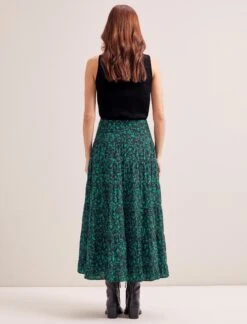 Sawyer Cotton Maxi Skirt - Green Bramble Print -The Modern Femme Sales RSHT SK181 SAWYER GREENBRAMBLEPRINT LS 7509