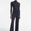 Terence Classic Winter Wool Blend Wide Leg Trouser - Navy -The Modern Femme Sales RSHT TR34 TERENCE NAVY CO 28859