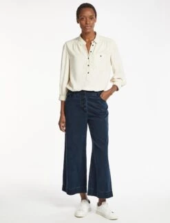 Leo Cropped Trouser - Indigo -The Modern Femme Sales RSHT TR56 LEO INDIGO LS 047