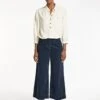 Leo Cropped Trouser - Indigo -The Modern Femme Sales RSHT TR56 LEO INDIGO LS 067