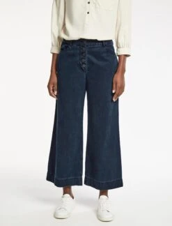 Leo Cropped Trouser - Indigo -The Modern Femme Sales RSHT TR56 LEO INDIGO LS 069