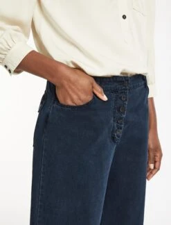 Leo Cropped Trouser - Indigo -The Modern Femme Sales RSHT TR56 LEO INDIGO LS 078
