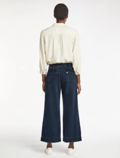 Leo Cropped Trouser - Indigo -The Modern Femme Sales RSHT TR56 LEO INDIGO LS 096
