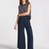 Nicki Wide Leg Trouser - Indigo -The Modern Femme Sales RSHT TR61 NICKI INDIGO LS 1704