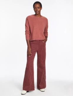 Hayden Corduroy Wide Leg Trouser - Dark Rose -The Modern Femme Sales RSHT TR82 HAYDEN DARKROSE LS 1378