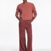 Hayden Corduroy Wide Leg Trouser - Dark Rose -The Modern Femme Sales RSHT TR82 HAYDEN DARKROSE LS 1383