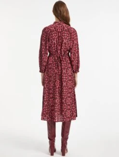 Daria Silk Midi Dress - Rose Shibori Print -The Modern Femme Sales SP22 D159 DARIA ROSESHIBORIPRINT LS 0455
