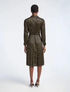 Georgie Midi Shirt Dress - Trailing Floral Print Black Yellow -The Modern Femme Sales SP22 D405 GEORGIE TRAILINGFLORALPRINTBLACK YELLOW LS 3103 1