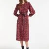 Loella Silk Midi Shirt Dress - Rose Shibori Print -The Modern Femme Sales SP22 D410 LOELLA ROSESHIBORIPRINT LS 0174
