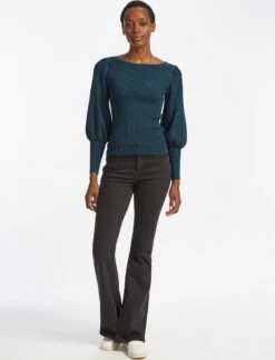 Eva Wool Boat Neck Jumper - Petrol -The Modern Femme Sales SP22 K29 EVA PETROLBLUE LS 24933 7b8f67ce ed25 4e53 a67f 737c0a984726