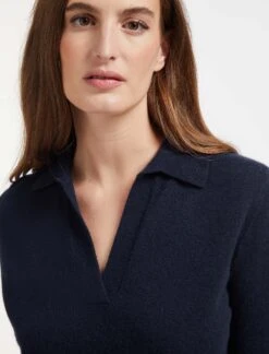 Gillian Cashmere Jumper - Navy -The Modern Femme Sales SP22 K42 GILLIAN NAVY LS 1685
