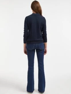 Gillian Cashmere Jumper - Navy -The Modern Femme Sales SP22 K42 GILLIAN NAVY LS 1695