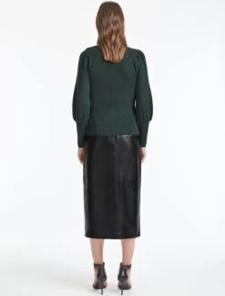 Eva Wool Funnel Neck Jumper - Dark Green -The Modern Femme Sales SP22 K56 EVA DARK GREEN LS 7517