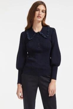 Tallulah Wool Jumper - Black -The Modern Femme Sales SP22 K65 TALLULAH NAVY LS 0620