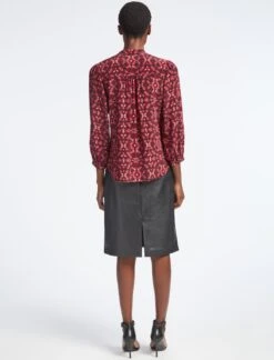 Beckett Silk Blouse - Rose Shibori Print -The Modern Femme Sales SP22 S52 BECKETT ROSESHIBORIPRINT LS 4065