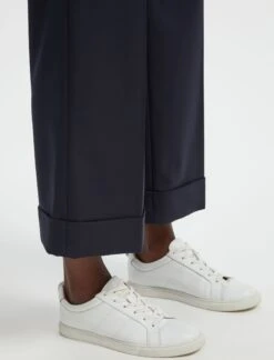Turner Classic Wool Crop Wide Leg Trouser - Navy -The Modern Femme Sales SP22 TR42 TURNER NAVY LS 29050