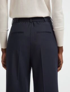 Turner Classic Wool Crop Wide Leg Trouser - Navy -The Modern Femme Sales SP22 TR42 TURNER NAVY LS 29061