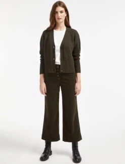 Talitha Pin Corduroy Trouser - Khaki -The Modern Femme Sales SP22 TR48 TALITHA KHAKI LS 0861