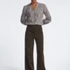 Tennyson Pin Corduroy Wide Leg Trouser - Khaki -The Modern Femme Sales SP22 TR49 TENNYSON KHAKI LS 4245