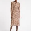 Abigail Midi Dress - Stone Rust Folk Floral Print