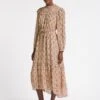 Isla Maxi Dress - Stone Rust Folk Floral Print -The Modern Femme Sales SP23 D490 ISLA STONERUSTFOLKFLORALPRINT LS 2272