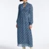 Luella Maxi Dress - Blue Folk Floral Print -The Modern Femme Sales SP23 D491 LUELLA BLUEFOLKFLORALPRINT LS 25057