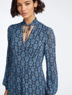 Luella Maxi Dress - Blue Folk Floral Print -The Modern Femme Sales SP23 D491 LUELLA BLUEFOLKFLORALPRINT LS 25089