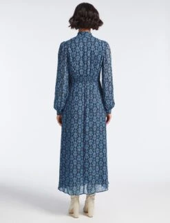 Luella Maxi Dress - Blue Folk Floral Print -The Modern Femme Sales SP23 D491 LUELLA BLUEFOLKFLORALPRINT LS 25103