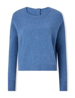 Lainey Cashmere Jumper - Mid Blue -The Modern Femme Sales SP23 K43 MID SPACE BLUE CO